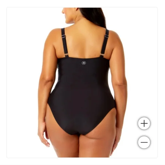 New With Tags Hurley Ladies' Swimsuit Black Size XL - Picture 2 of 4